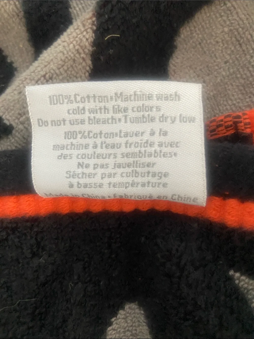 Bat Print Dish Towels- Black and Gray with Orange Trim